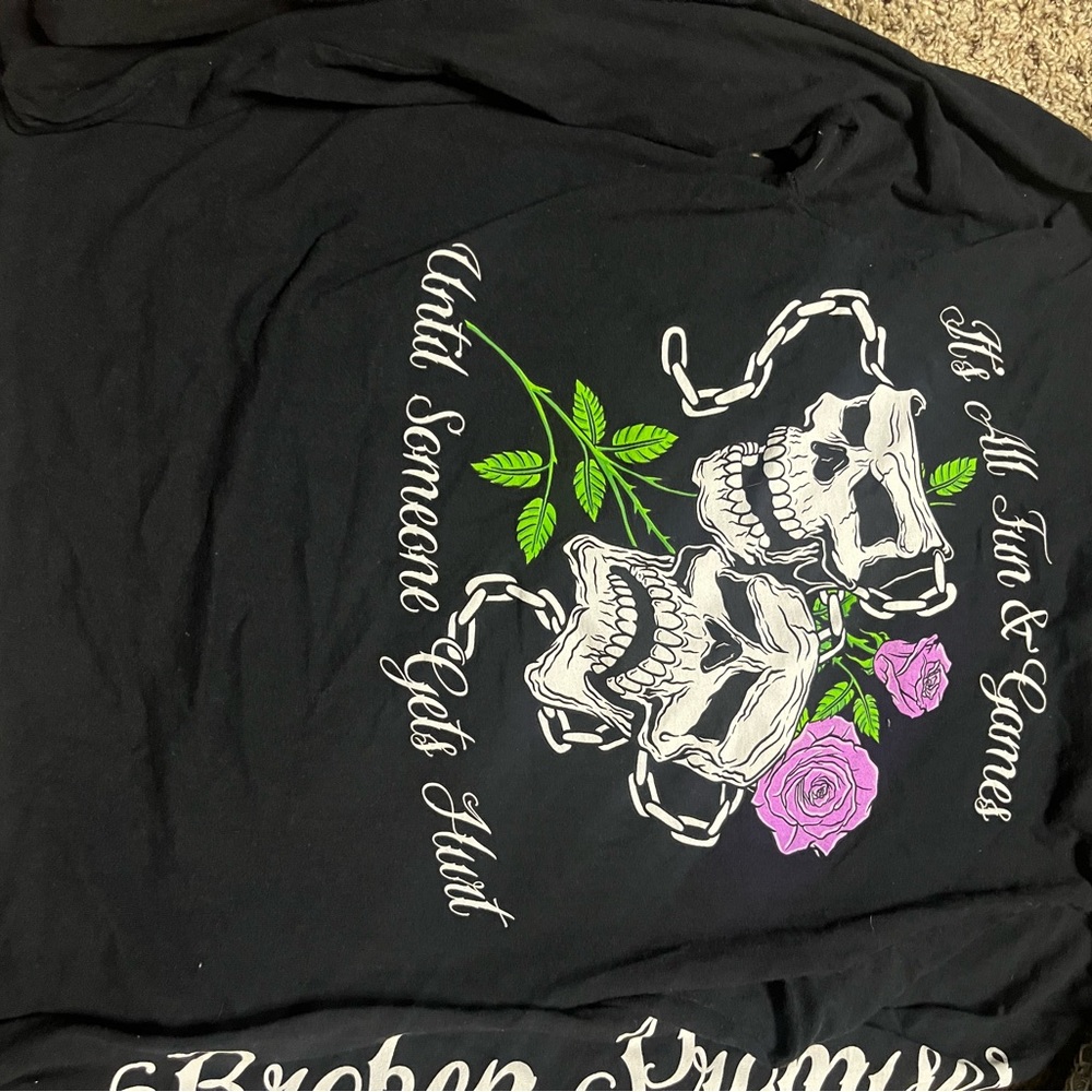 A long sleeve graphic tshirt by broken promises